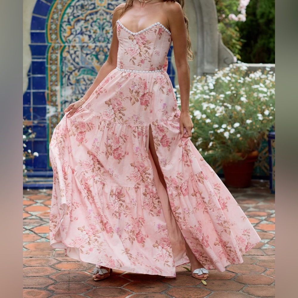 Floral Pink Formal Dress